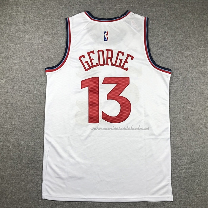 Camiseta Los Angeles Clippers Paul George NO 13 Association 2024-25 Blanco